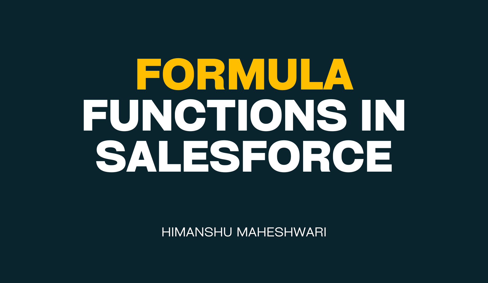 Formula Functions in Salesforce